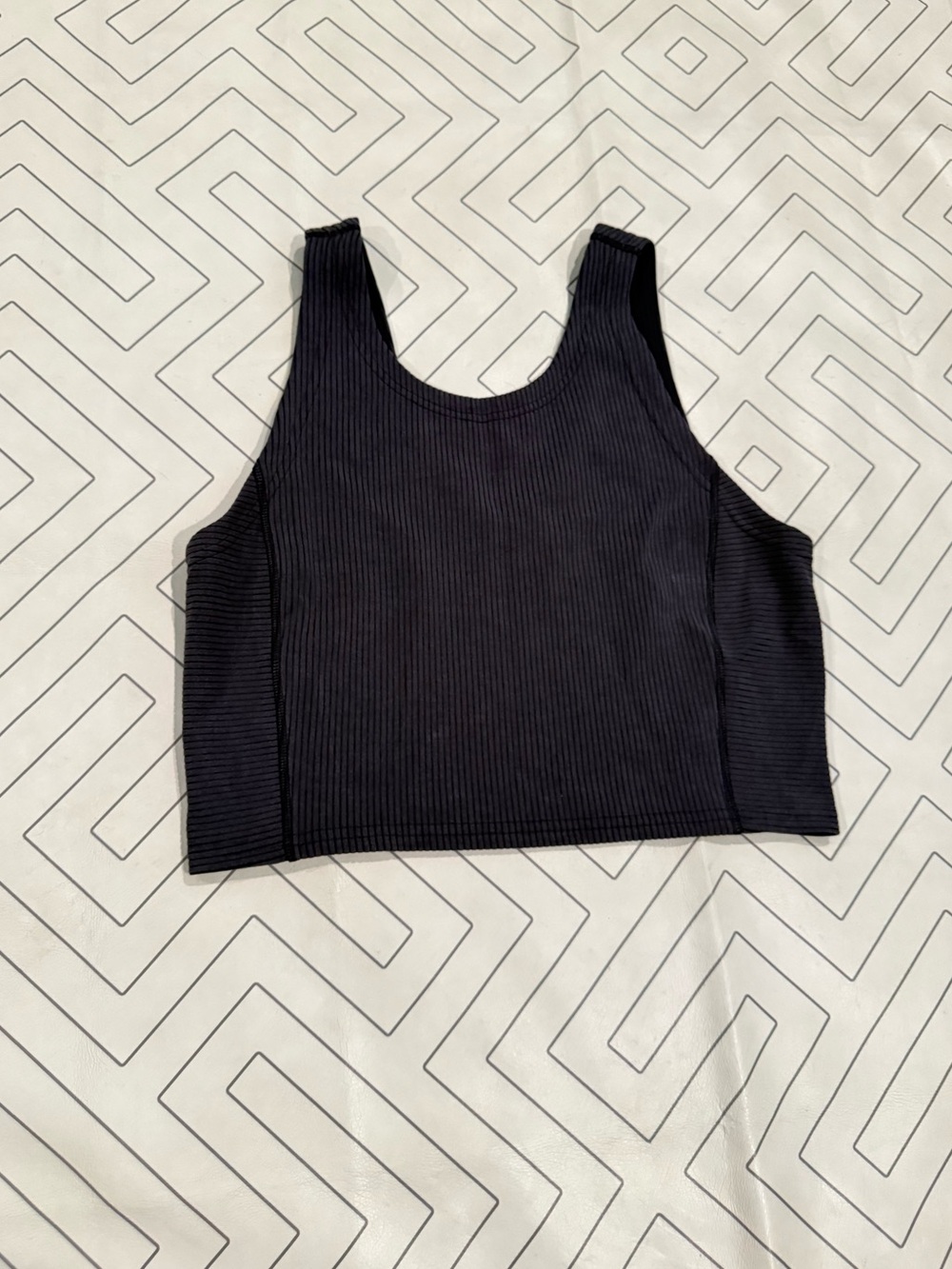 Lululemon Softstreme Ribber Charcoal Cropped Tank Top